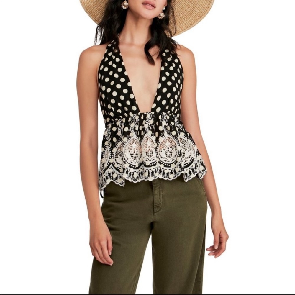 free People lunch date Polka Halter small